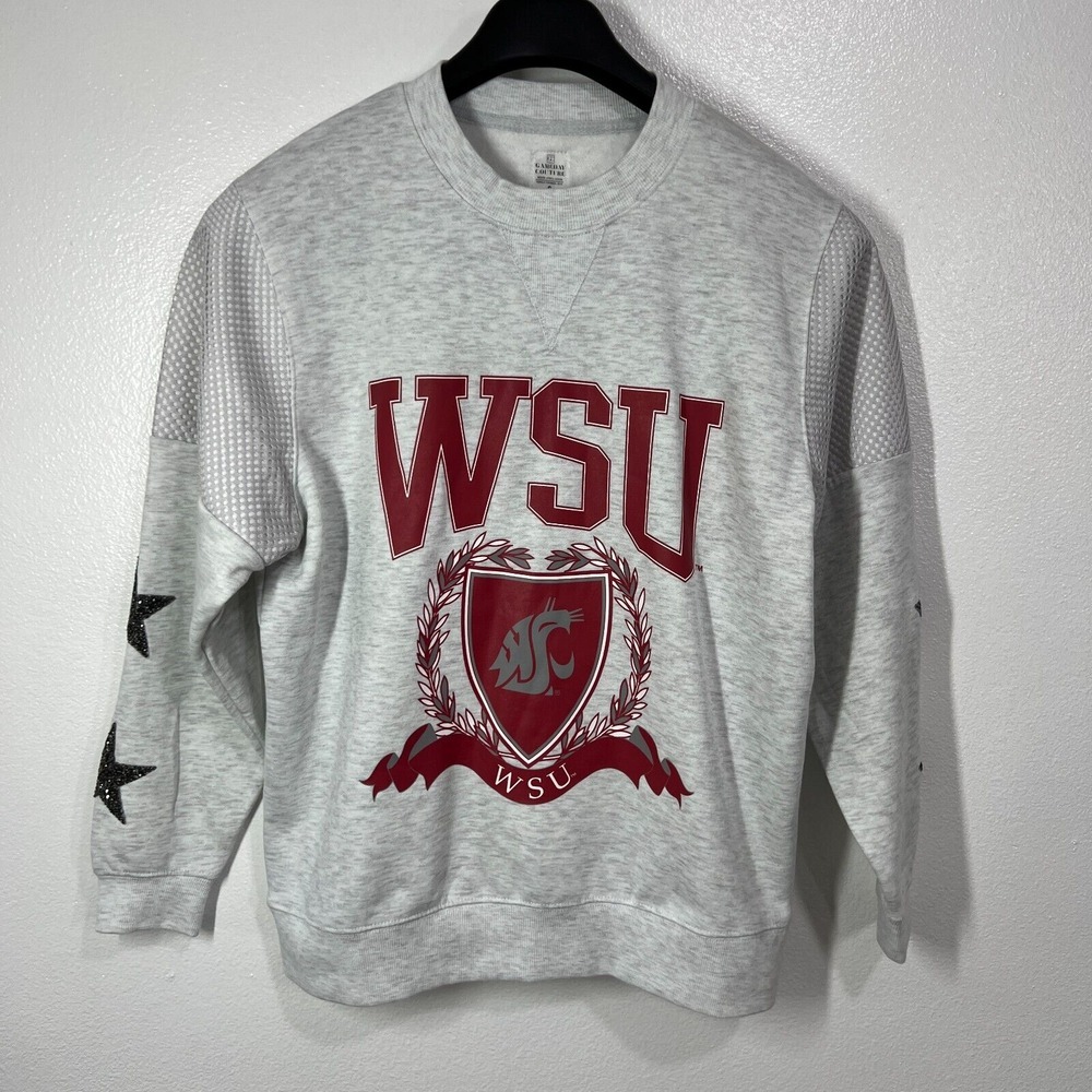 Gameday Couture Washington State Cougars WSU‎ Small Sweatshirt Crewneck Gray